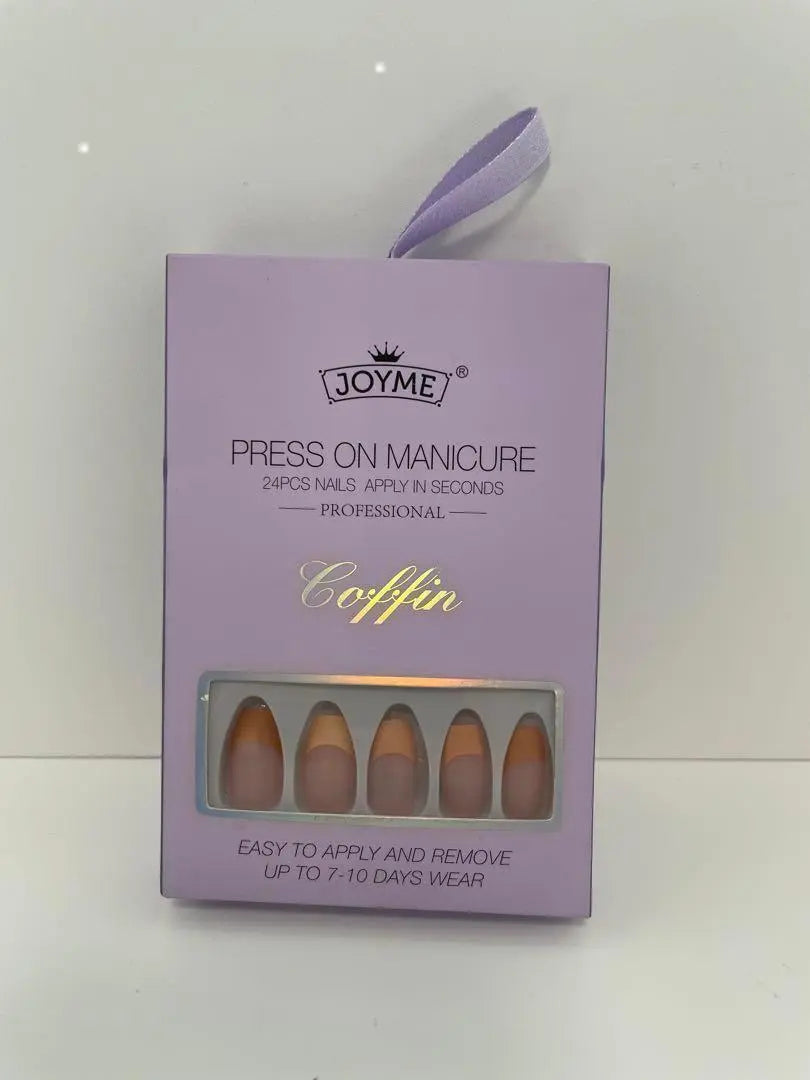 Puntas de uñas uñas francesas rosa beige 24 piezas