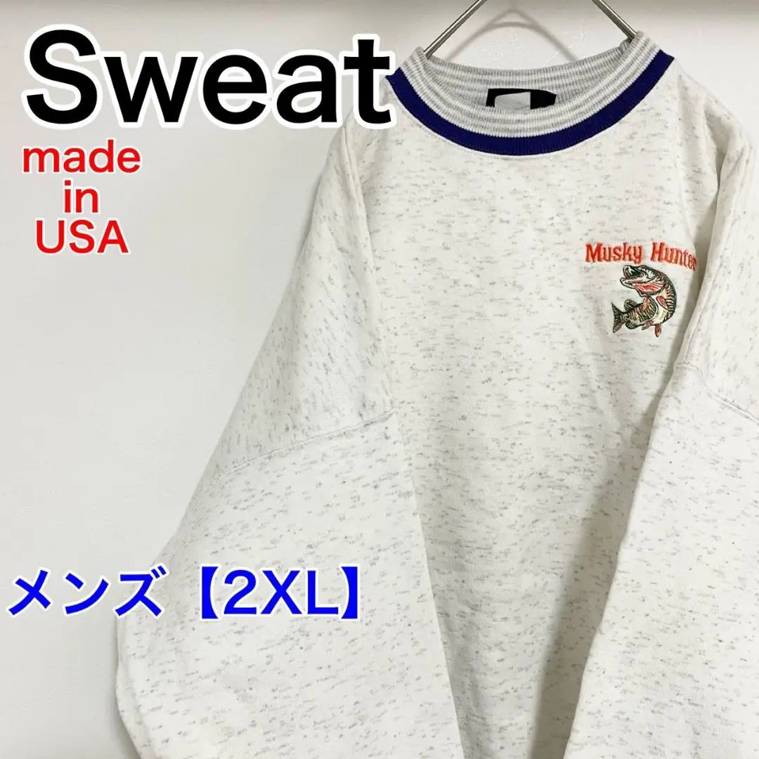 YAN15 [Made in America] ULTRACLUB Sweatshirt [Men's 2XL] White Gray