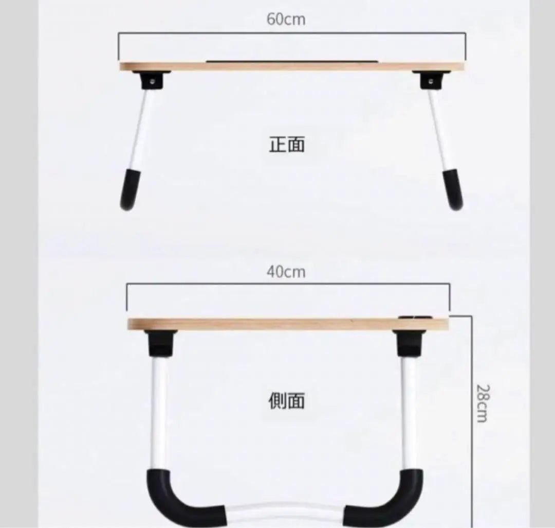 Folding low table, mini table, wood grain, white, white, desk