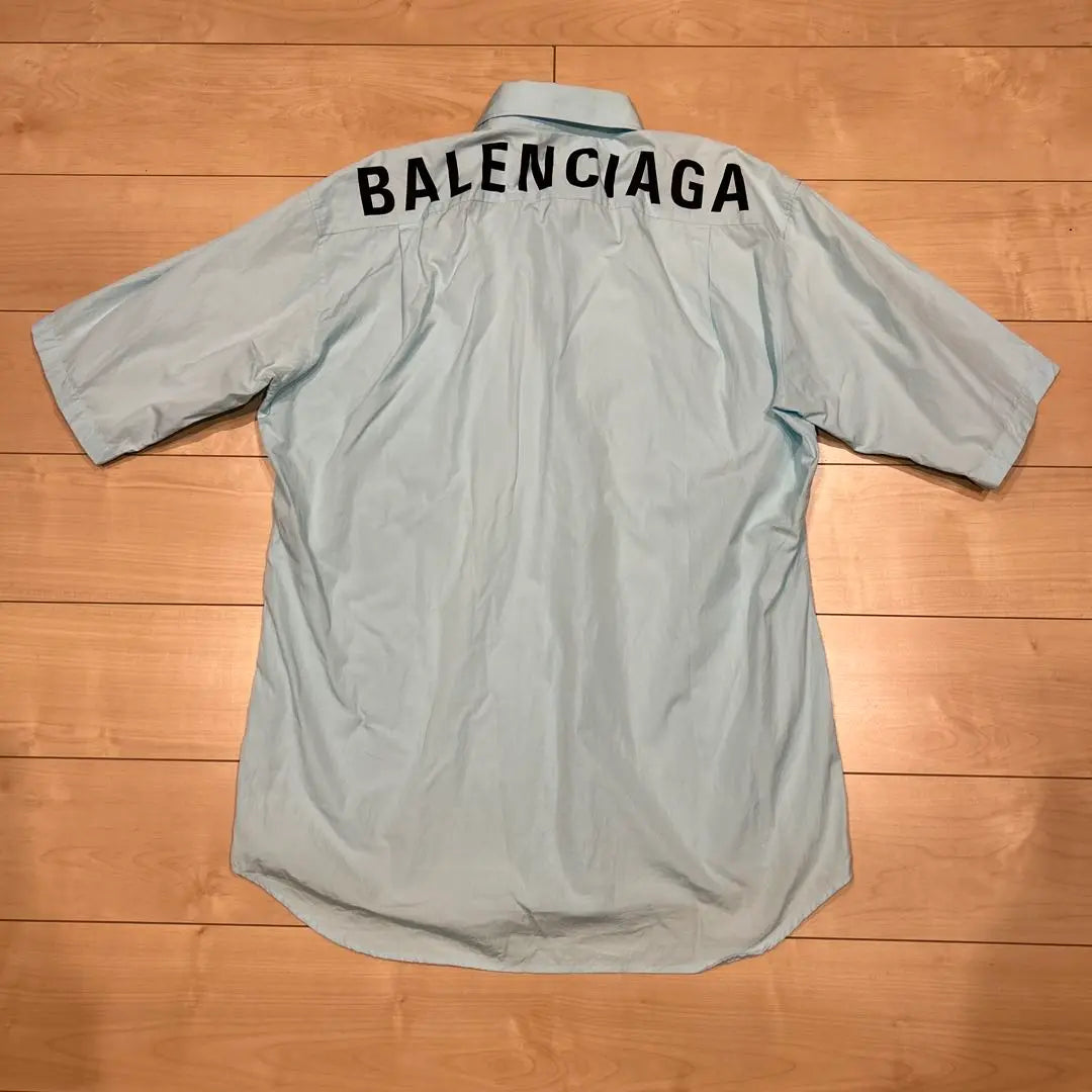 BALENCIAGA Short-sleeved shirt Light blue Backlog Back button down