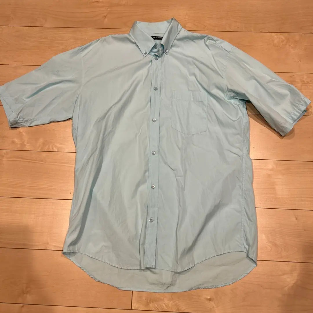 BALENCIAGA Short-sleeved shirt Light blue Backlog Back button down