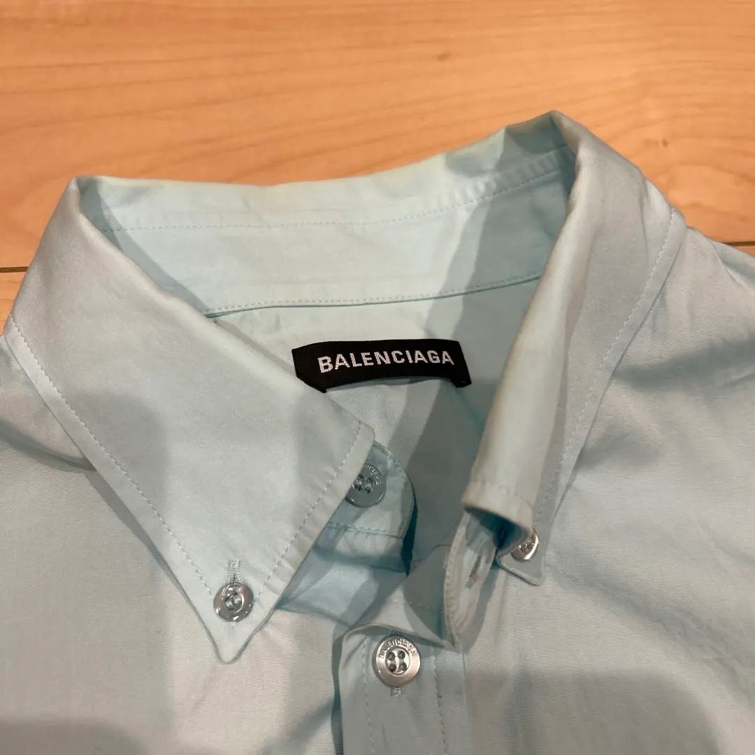 BALENCIAGA Short-sleeved shirt Light blue Backlog Back button down