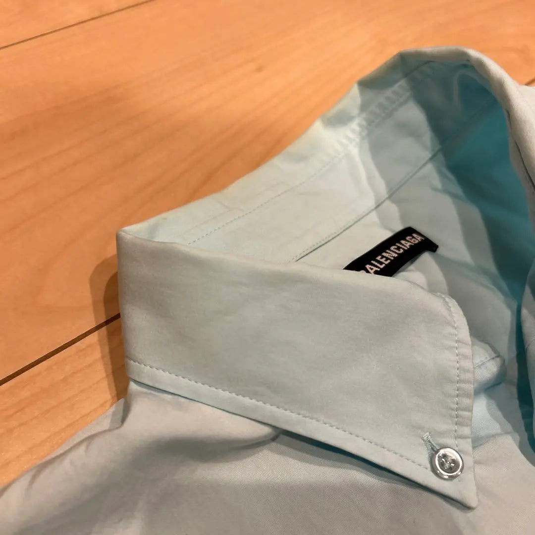 BALENCIAGA Short-sleeved shirt Light blue Backlog Back button down