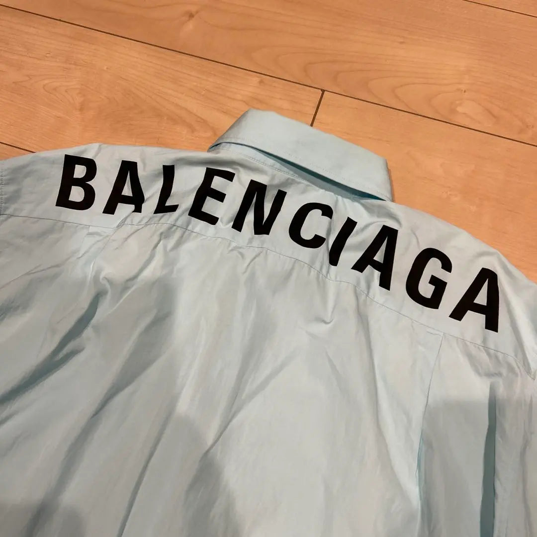 BALENCIAGA Short-sleeved shirt Light blue Backlog Back button down