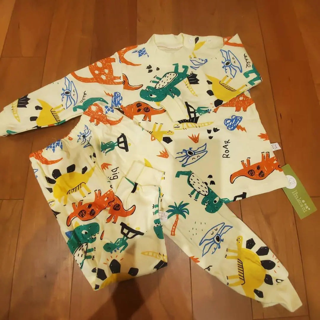 517 90 Pijamas de dinosaurios para niños Tops Partes inferiores Partes inferiores para niños | 517 90 キッズ 恐竜 パジャマ トップス ボトムス 子供 男の子 イエロー