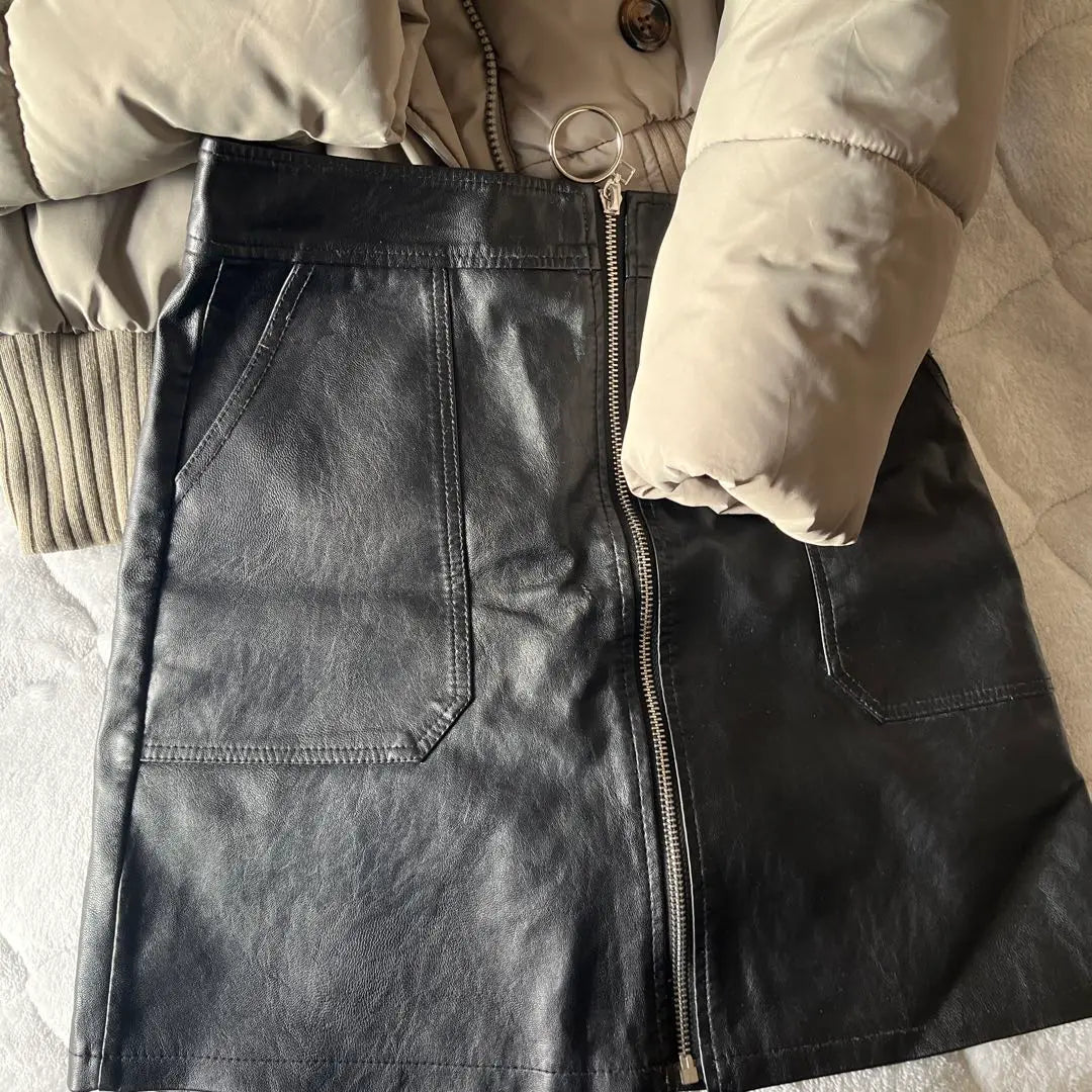 Set sale, down leather skirt, spray