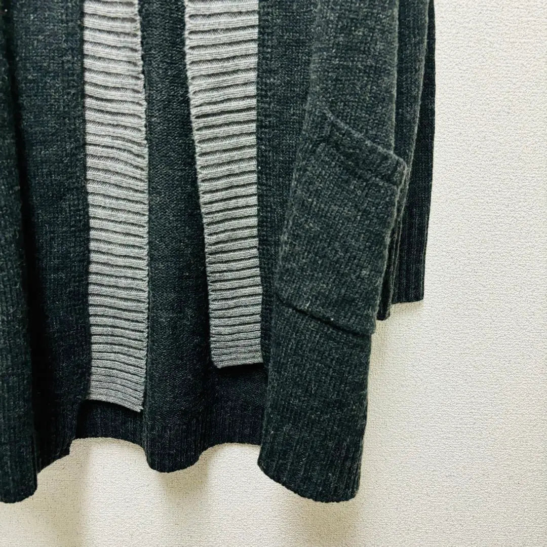 ★ GOODDAY [LL] Long Knit Cardigan Bicolor Loosen | ★goodday 【LL】 ロングニットカーディガン バイカラー ゆったり