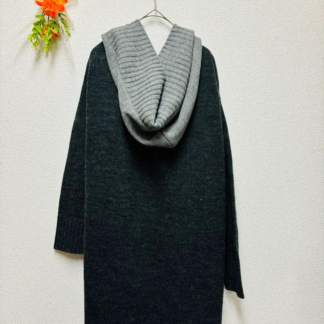 ★ GOODDAY [LL] Long Knit Cardigan Bicolor Loosen | ★goodday 【LL】 ロングニットカーディガン バイカラー ゆったり