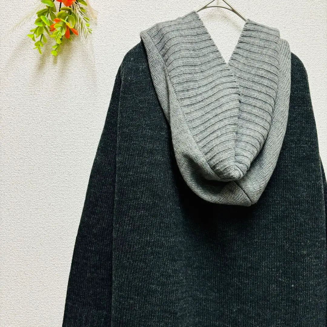 ★ GOODDAY [LL] Long Knit Cardigan Bicolor Loosen | ★goodday 【LL】 ロングニットカーディガン バイカラー ゆったり