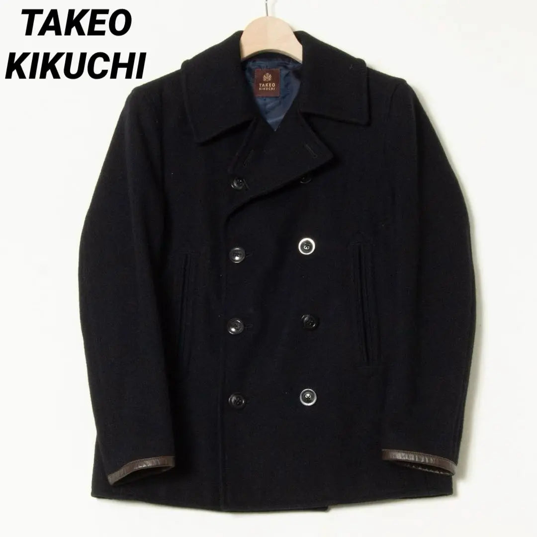 TAKEO KIKUCHI Wool P-coat Black Good condition