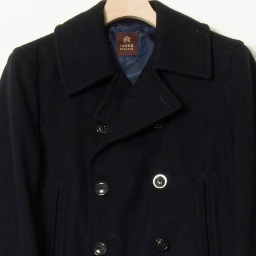 TAKEO KIKUCHI Wool P-coat Black Good condition