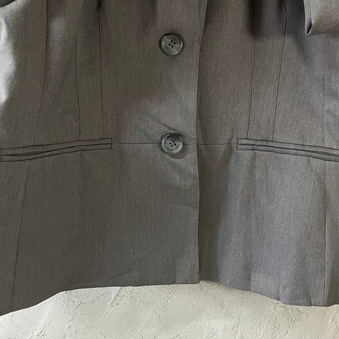 Vintage Tailored Jacket Business Gray Simple plain LO18