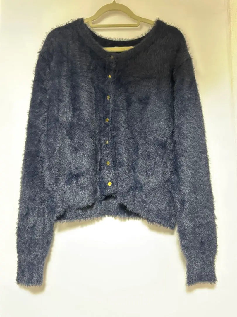 CHEEK Navy Jagie Cardigan Long Sleeve | Cheek ネイビー ジャギー　カーディガン 長袖