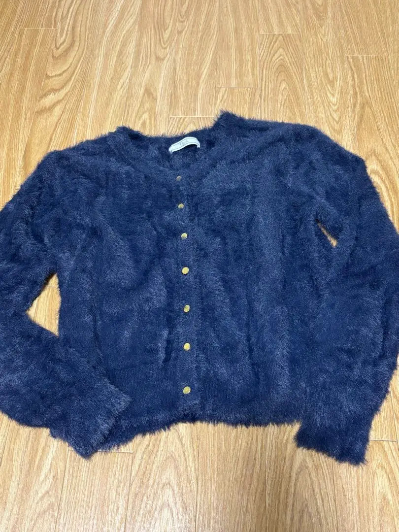 CHEEK Navy Jagie Cardigan Long Sleeve | Cheek ネイビー ジャギー　カーディガン 長袖