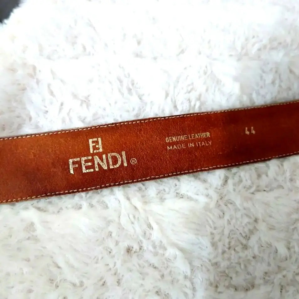 FENDI Belt Python Embossed Leather Gold Buckle