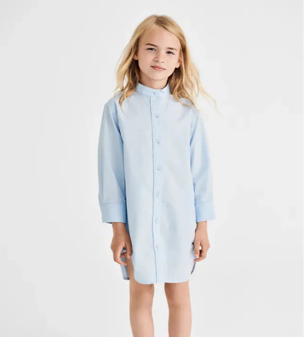 Georg Jensen Damask ◇ Kids Dress Shirt Light Blue 6-7 Size