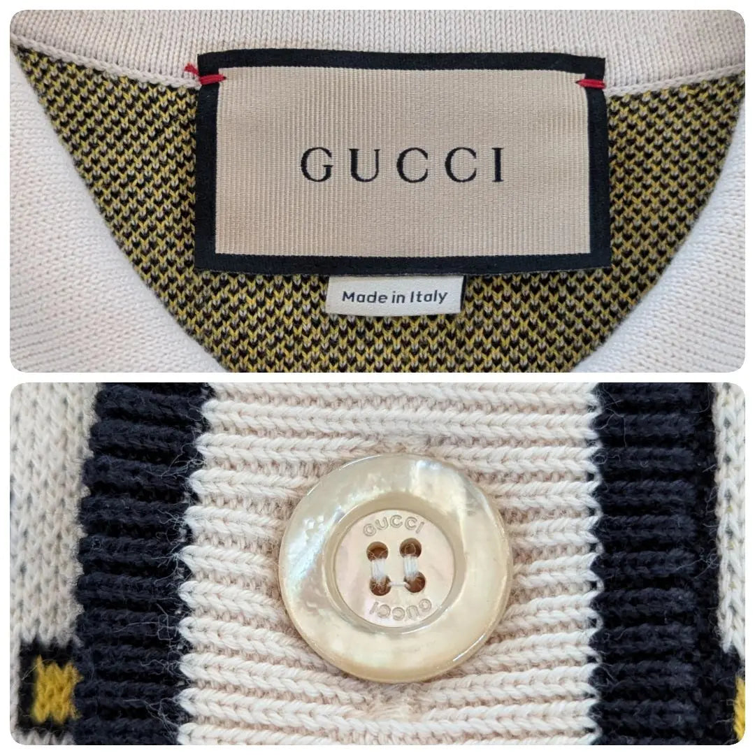 Popular GUCCI Short Sleeve Cardigan GG Logo Size M Men's