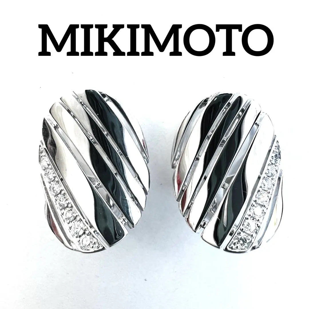 Mikimoto Pendientes Mikimoto K18WG Diamante 0.16ct | MIKIMOTO ミキモト K18WG ダイヤモンド0.16ct イヤリング