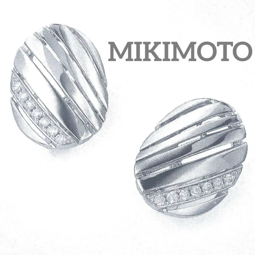 Mikimoto Pendientes Mikimoto K18WG Diamante 0.16ct | MIKIMOTO ミキモト K18WG ダイヤモンド0.16ct イヤリング