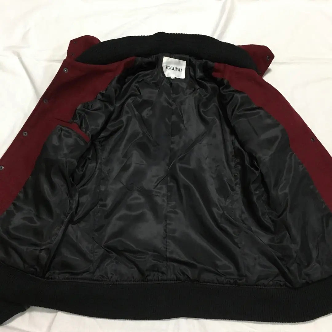 [Used clothing for unique clothing] Hooded stadium jacket, outerwear, horn x black, goat leather, real leather