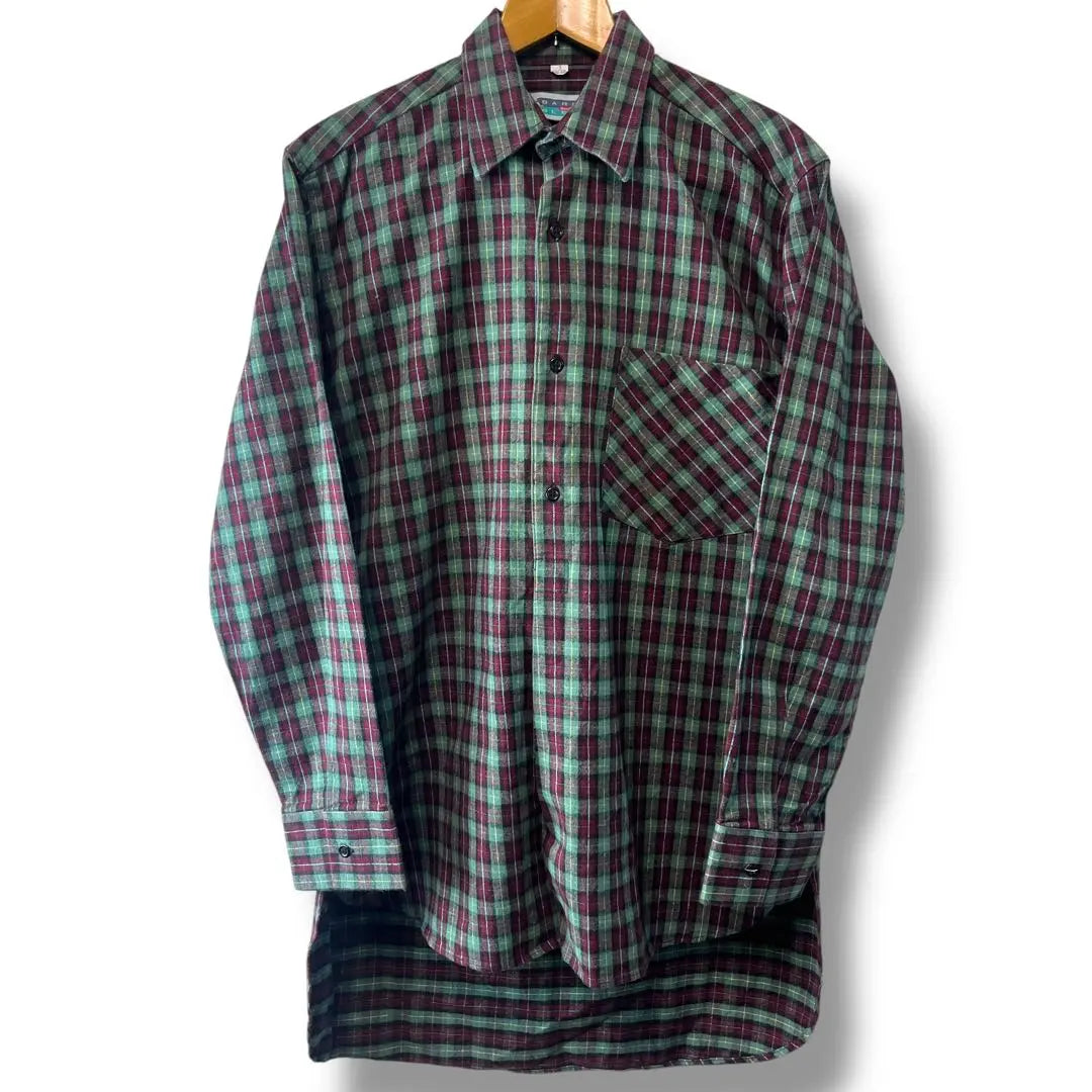 Euro Vintage Grandpa Shirt Flame Shirt Check Vintage