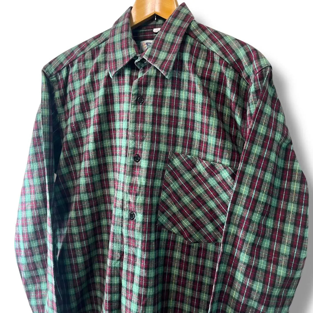 Euro Vintage Grandpa Shirt Flame Shirt Check Vintage