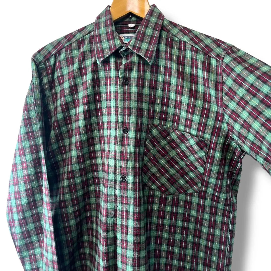 Euro Vintage Grandpa Shirt Flame Shirt Check Vintage