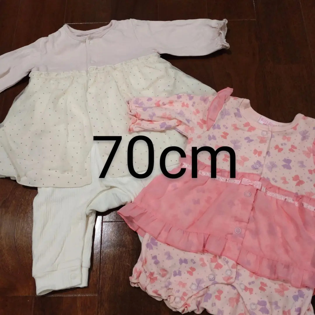 Rompers Girl 70cm 2 sheets set Lastella Bebe | ロンパース 女の子 70cm 2枚セット LaStella BeBe