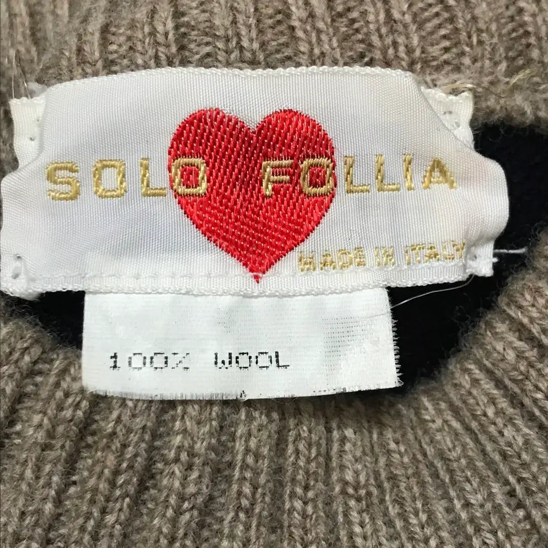 [Retro feel ◎] SOLO FOLLIA dog pattern knit sweater H1408