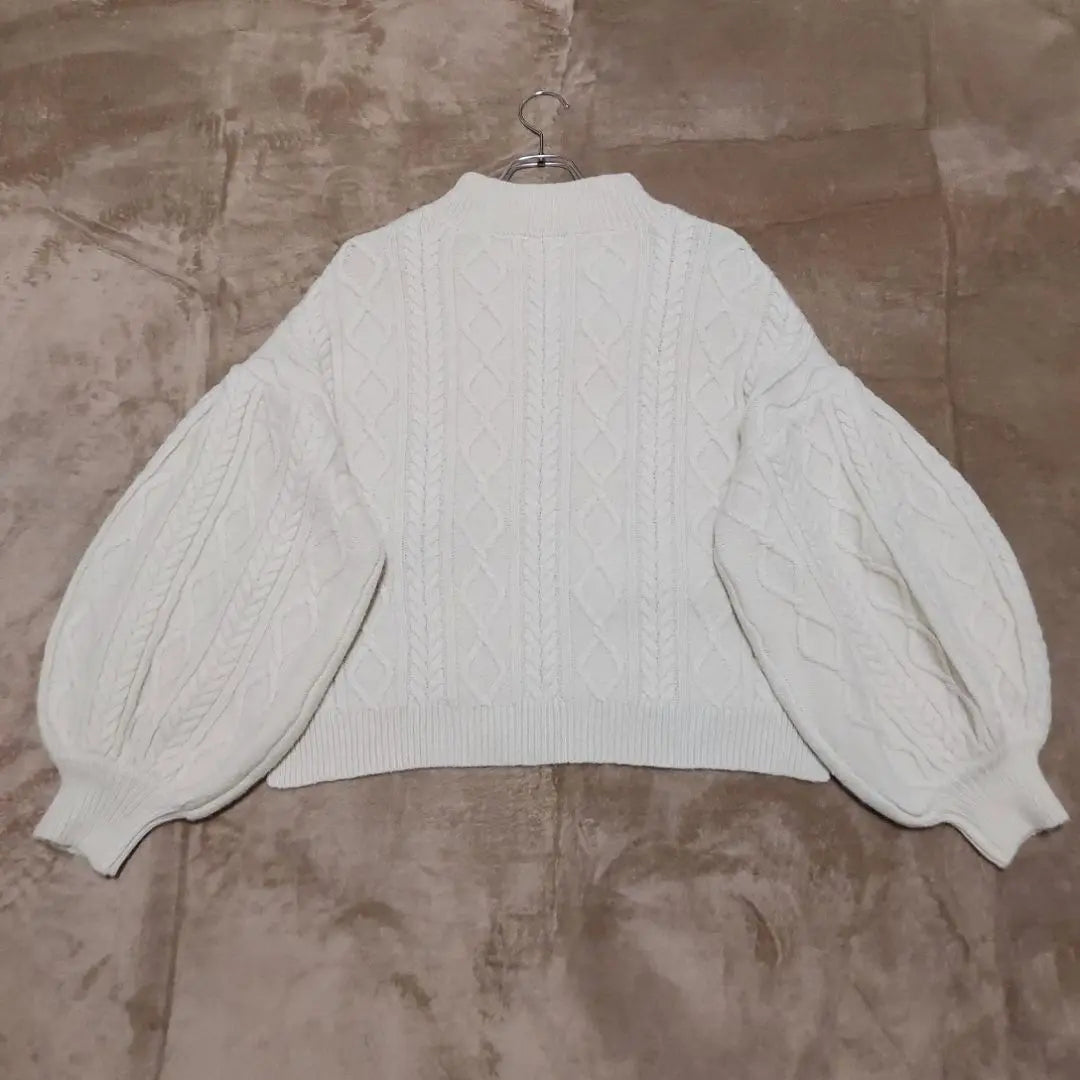 Applause Mignon High Neck Cable Knit Sweater F Feminine Unique | アプレジュールミニョン ハイネックケーブルニットセーター F フェミニン 個性的