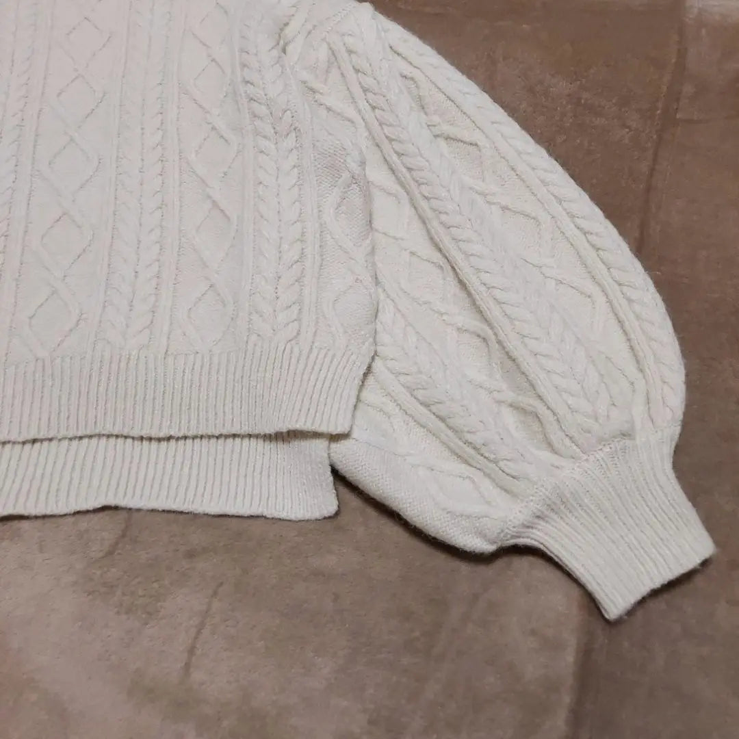 Applause Mignon High Neck Cable Knit Sweater F Feminine Unique | アプレジュールミニョン ハイネックケーブルニットセーター F フェミニン 個性的