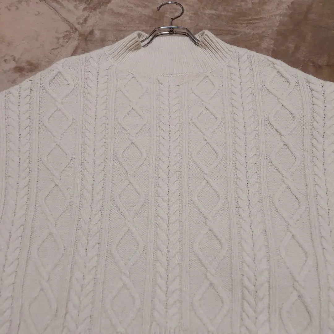 Applause Mignon High Neck Cable Knit Sweater F Feminine Unique | アプレジュールミニョン ハイネックケーブルニットセーター F フェミニン 個性的