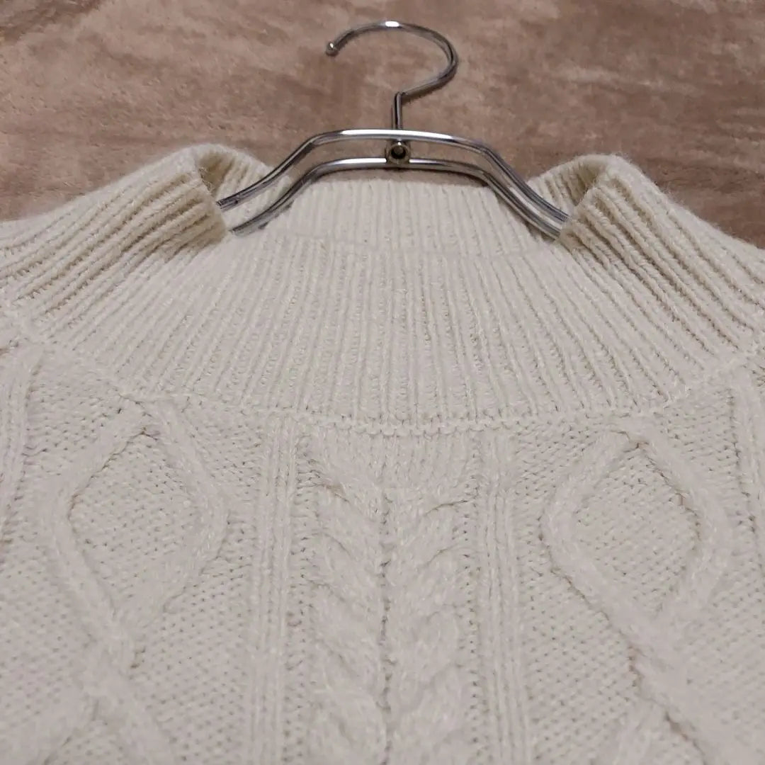 Applause Mignon High Neck Cable Knit Sweater F Feminine Unique | アプレジュールミニョン ハイネックケーブルニットセーター F フェミニン 個性的