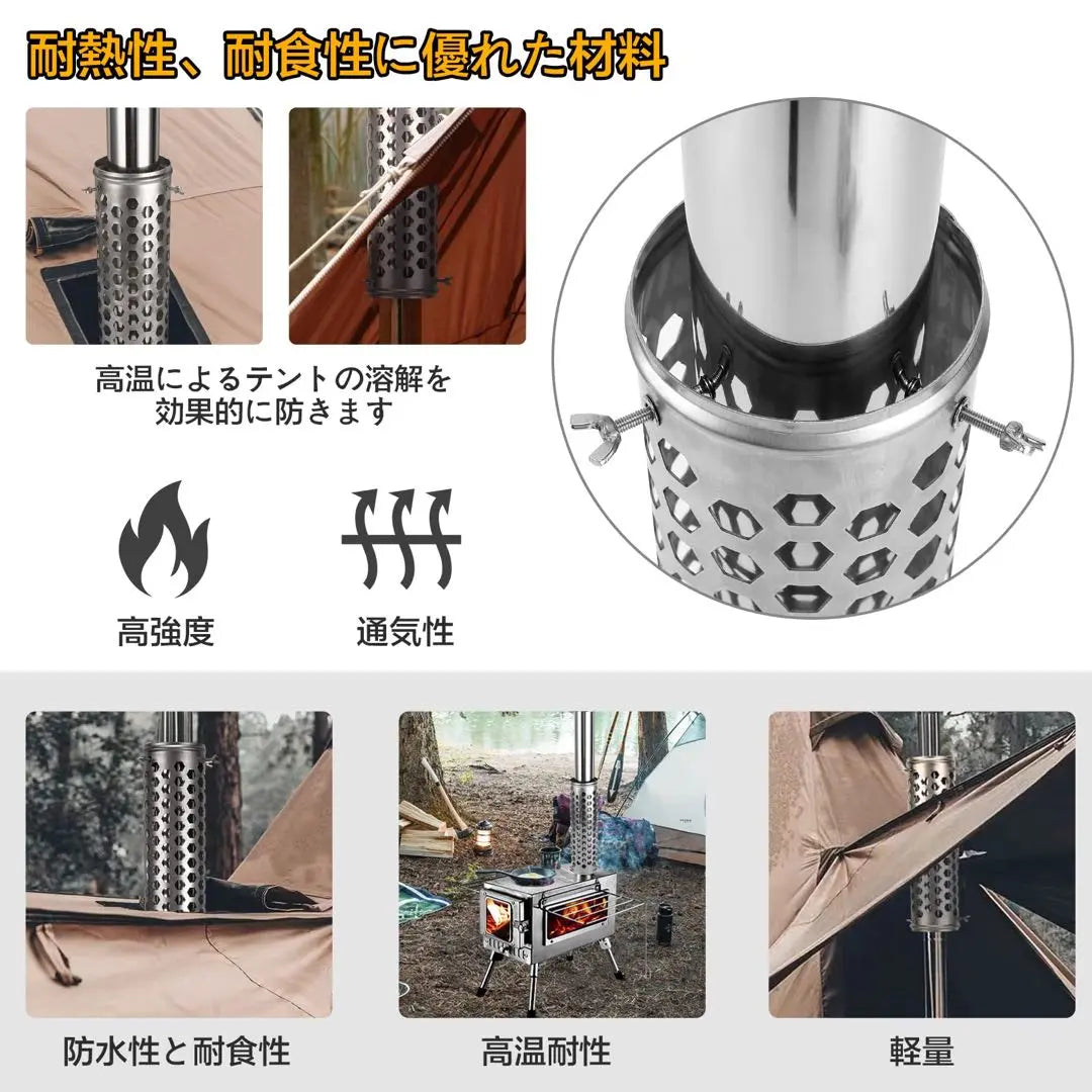 ❤️ New ❤️ Tent protector adaptation to a chimney pipe with a diameter of 50 to 85 mm | ❤️新品❤️テントプロテクター 薪ストーブ専用 直径50~85mmの煙突パイプに適応