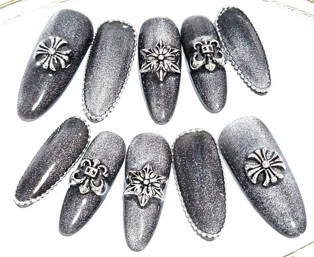 Custom Chrome Hearts Bijoux Popular Live Nails, Bijoux Nails, Magnets, Flashy Mass Production Type