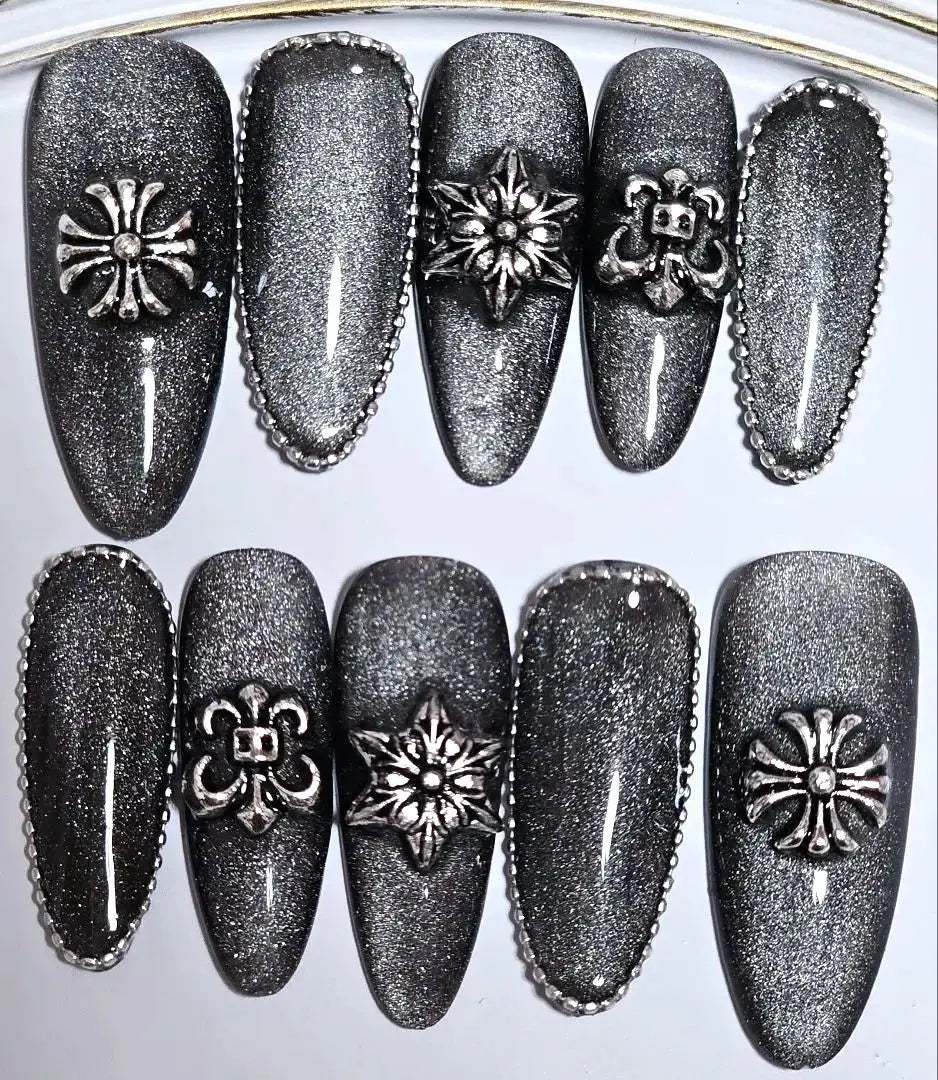 Custom Chrome Hearts Bijoux Popular Live Nails, Bijoux Nails, Magnets, Flashy Mass Production Type