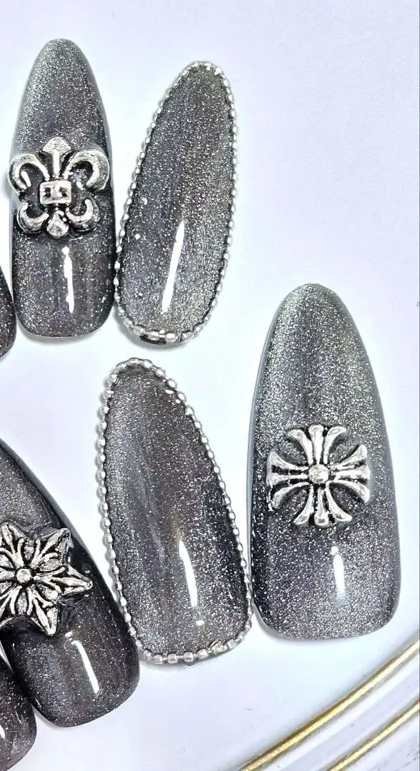 Custom Chrome Hearts Bijoux Popular Live Nails, Bijoux Nails, Magnets, Flashy Mass Production Type