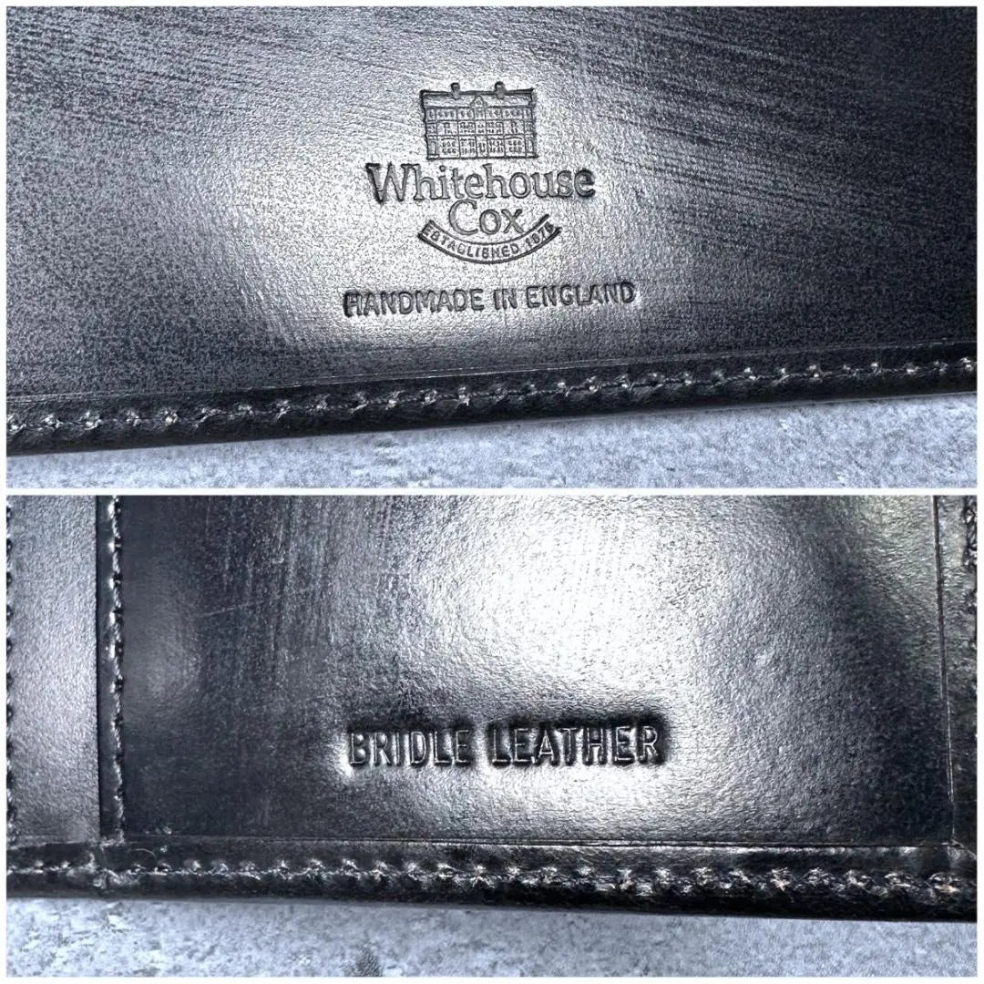 [Productos hermosos] Cartera larga de cuero con brida COX de WhiteHouse | 【美品】Whitehouse Cox ブライドル レザー ウォレット 長財布