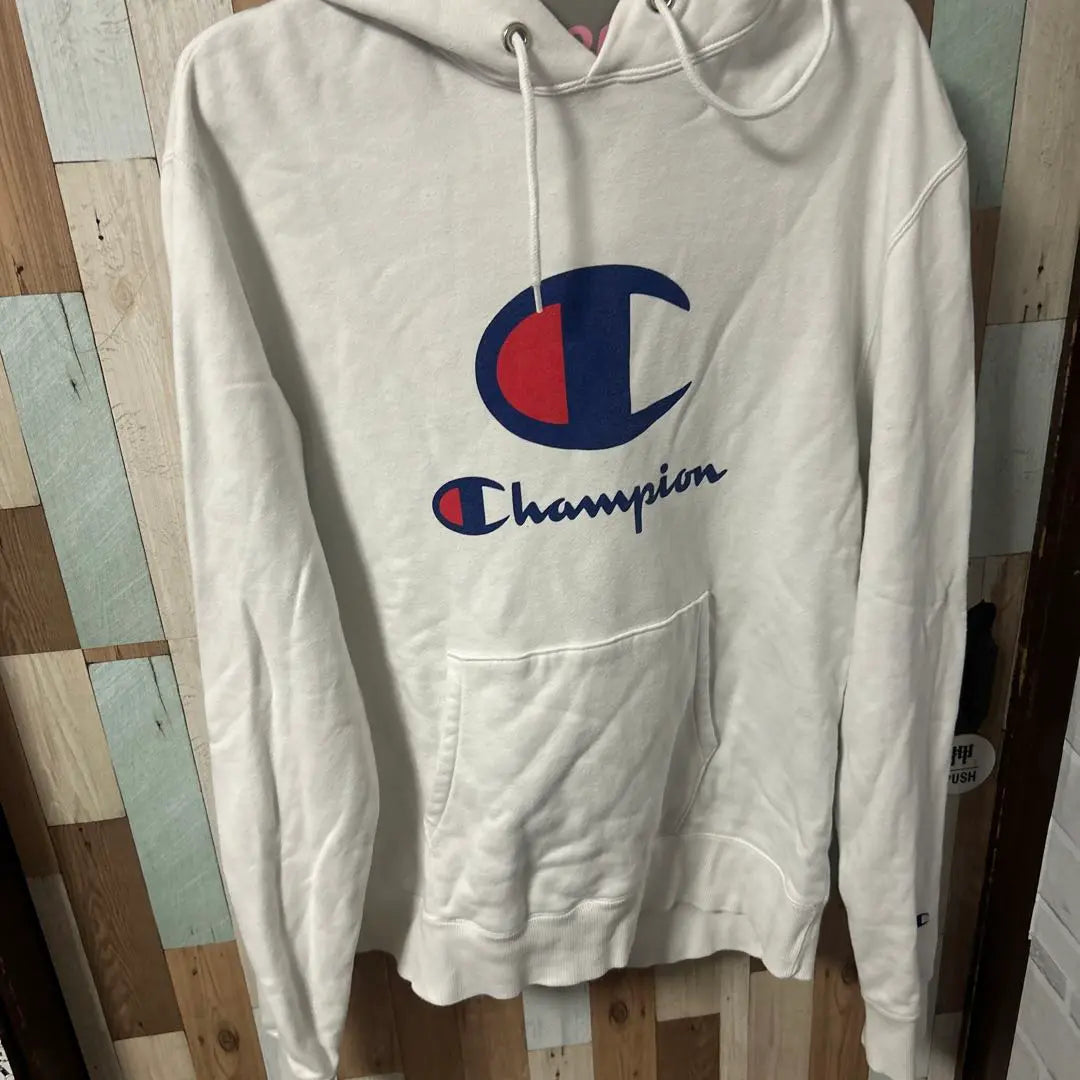 ⭐️Champion with white hooded hoodie champion trainer | ⭐️ Champion 白フード付きパーカー　チャンピオン　トレーナー