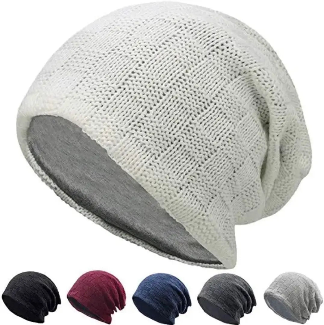 Gorro de punto combinado uso gris claro -talla única elástico