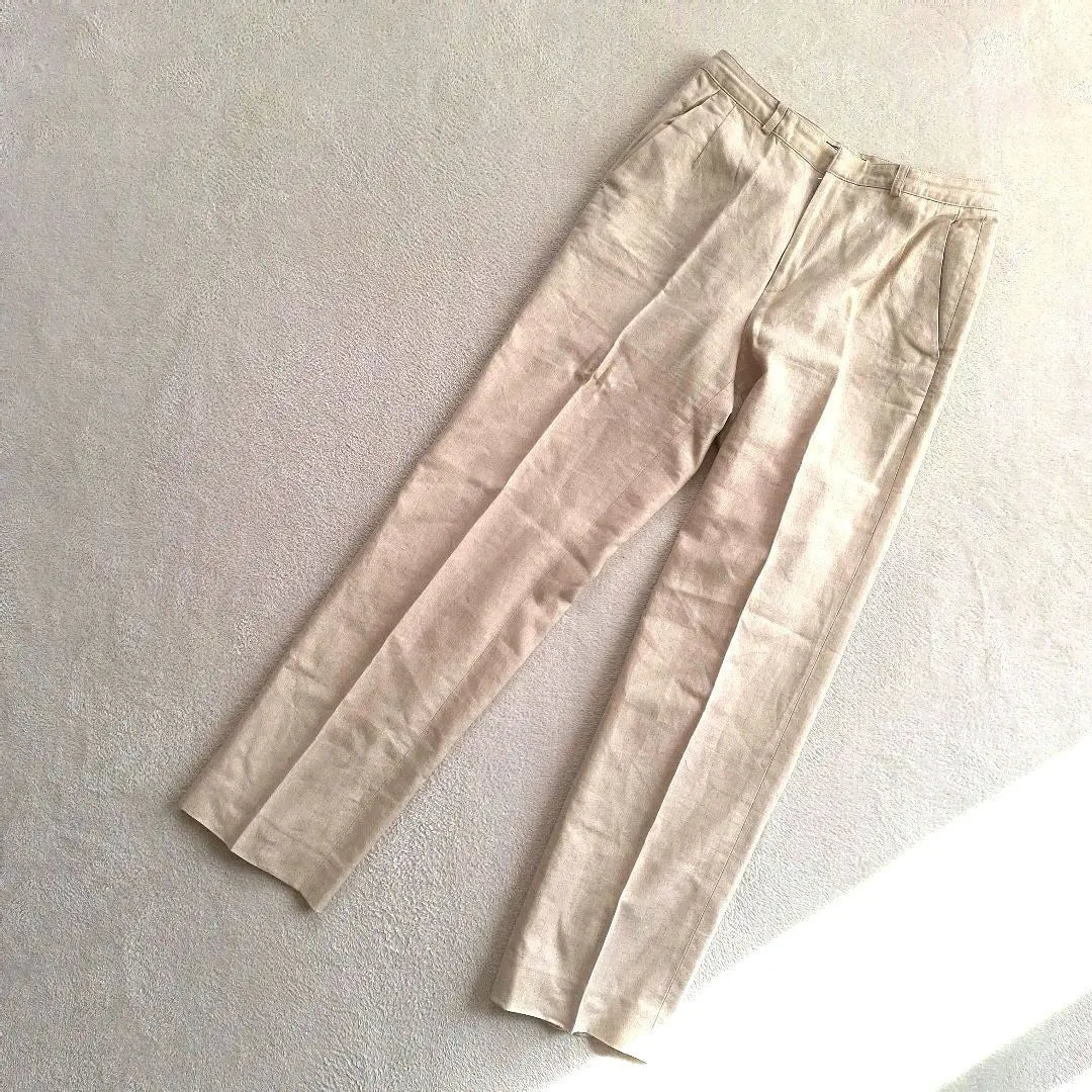 [Paul Stuart] Slacks, casual pants, center press, linen, silk blend