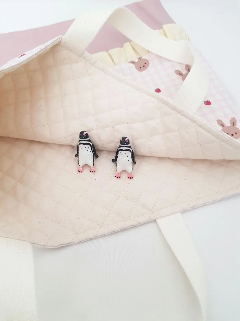 [L-25] Handmade lesson bag admission to school rabbit dull pink