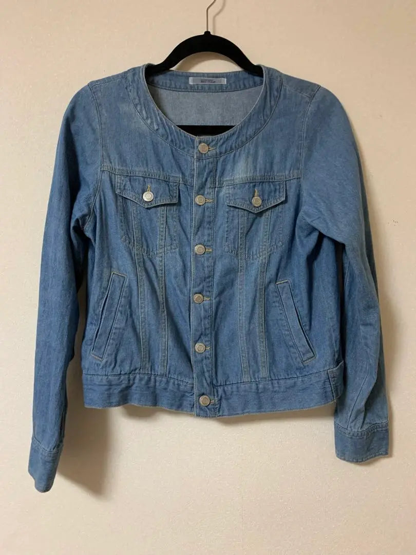 NICE CLAUP Nice scrap collarless denim jacket