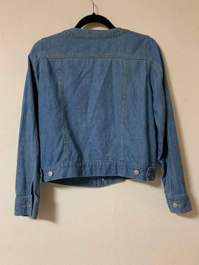 NICE CLAUP Nice scrap collarless denim jacket