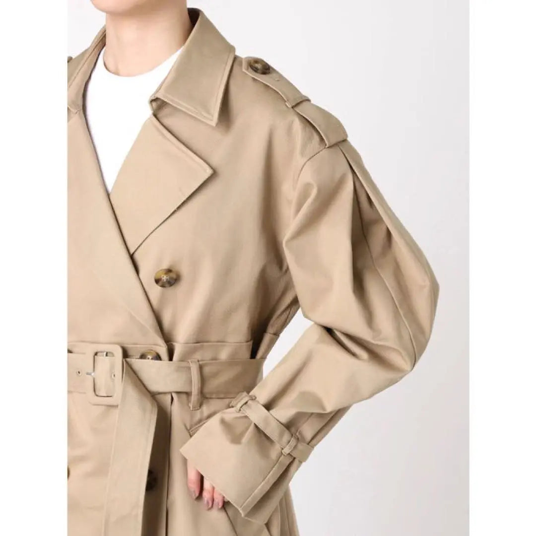 MURUA Arranged Trench Coat Long Coat Beige Long Sleeve