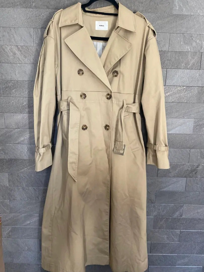 MURUA Arranged Trench Coat Long Coat Beige Long Sleeve