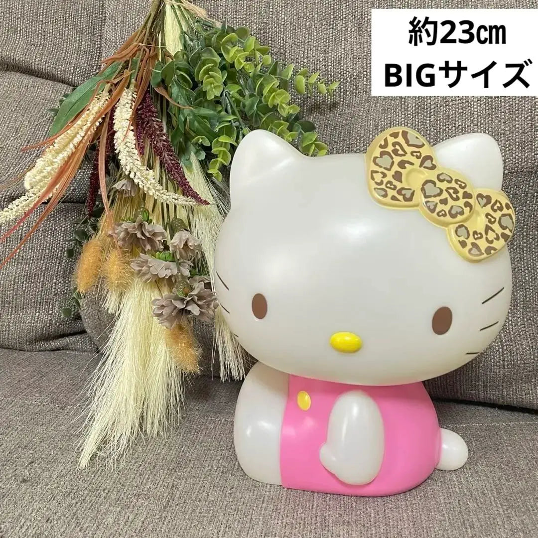 Sanrio Hello Kitty Large Piggy Box Gal Leopard Leopard Rare Rare Rare | サンリオ　ハローキティ 大きな貯金箱　ギャル　レオパード　豹柄　レア　希少