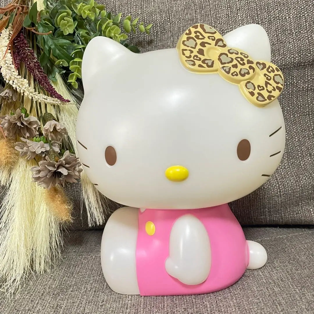 Sanrio Hello Kitty Large Piggy Box Gal Leopard Leopard Rare Rare Rare | サンリオ　ハローキティ 大きな貯金箱　ギャル　レオパード　豹柄　レア　希少