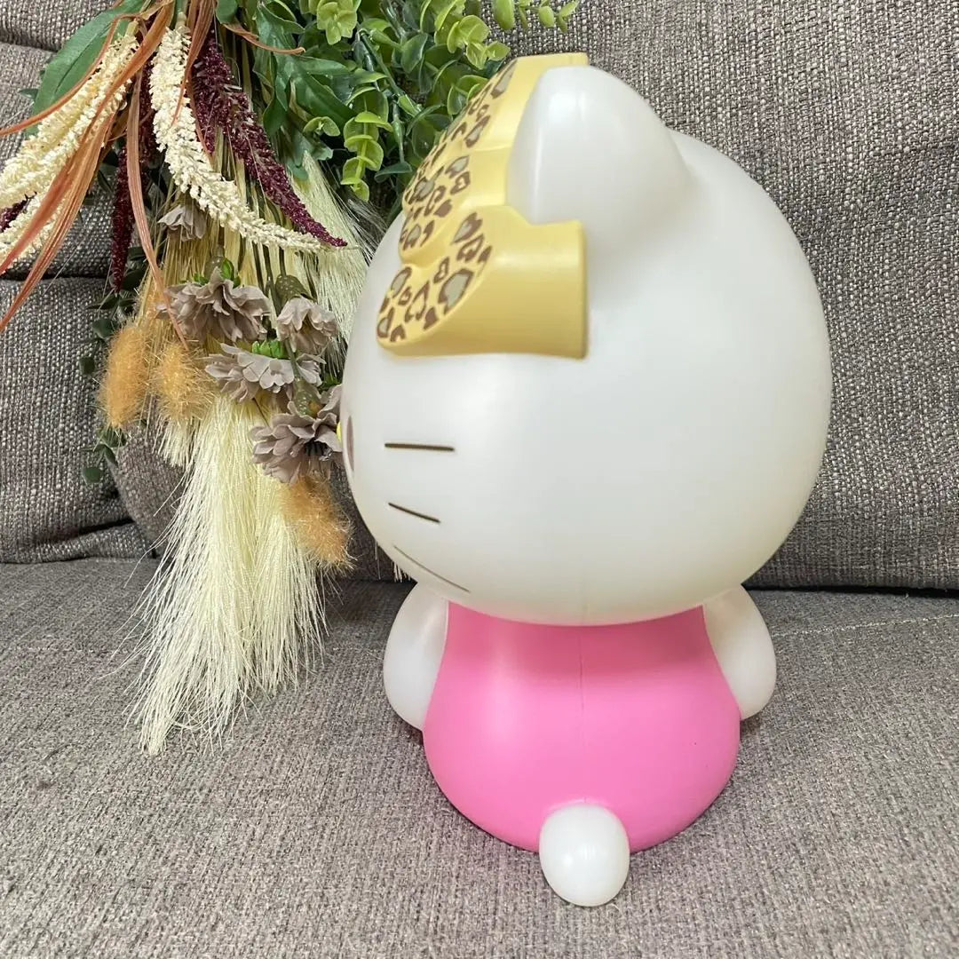 Sanrio Hello Kitty Caja grande de cerdito Gal Leopard Leopard Raro Raro Raro | サンリオ ハローキティ 大きな貯金箱 ギャル レオパード 豹柄 レア 希少