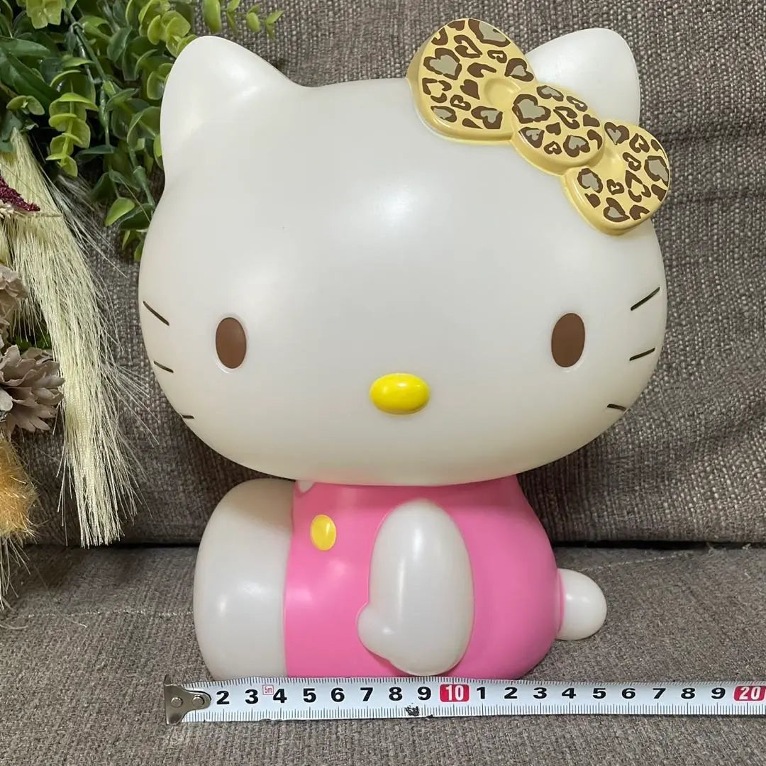 Sanrio Hello Kitty Caja grande de cerdito Gal Leopard Leopard Raro Raro Raro | サンリオ ハローキティ 大きな貯金箱 ギャル レオパード 豹柄 レア 希少